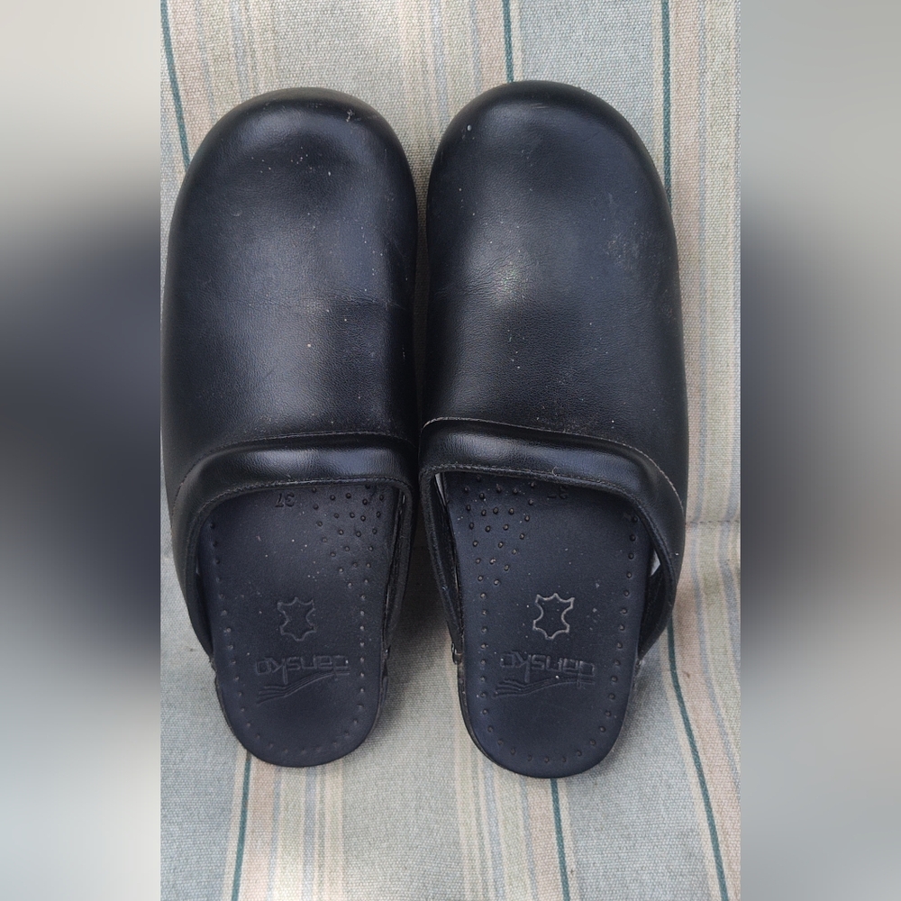 Dansko Black Mules Comfortable Leather Clogs